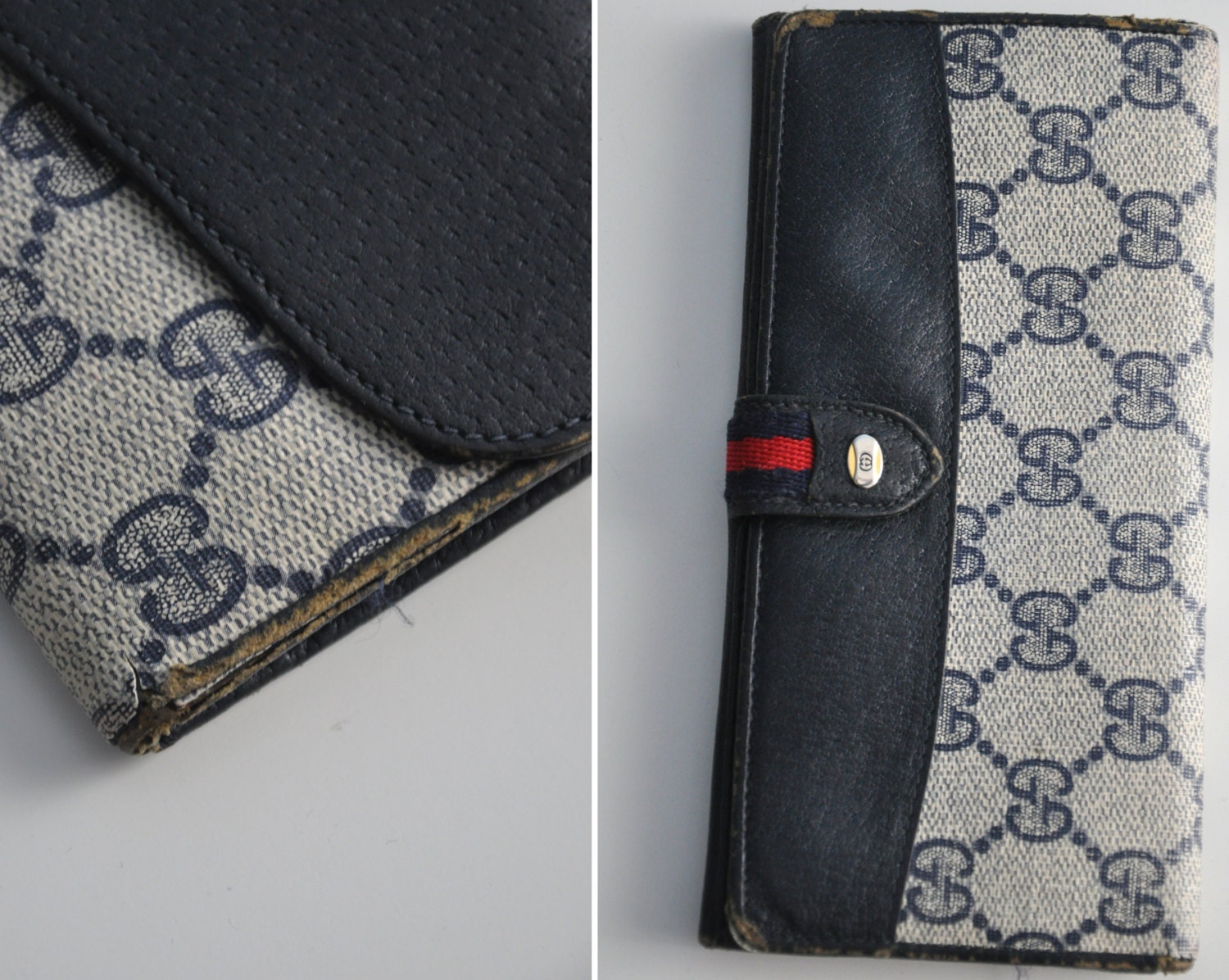 Vintage GUCCI wallet and a checkbook holder Made in Italy