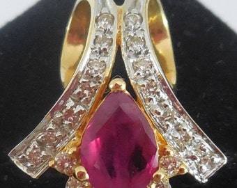 Pendant, gold 18 CT, rubies, diamonds