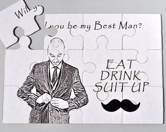 Will You Be My Best Man, Best Man Invitation, Best Man puzzle, Ask Best Man, Best Man card, Be my Groomsman, Ask Groomsman, Puzzle Invite