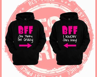 ON Sale TODAY Bff sweaters-best friends Sweaters-bff sweaters-bff pullover- best Friend forever-Brunette Best Friend-BFF sweatshirt