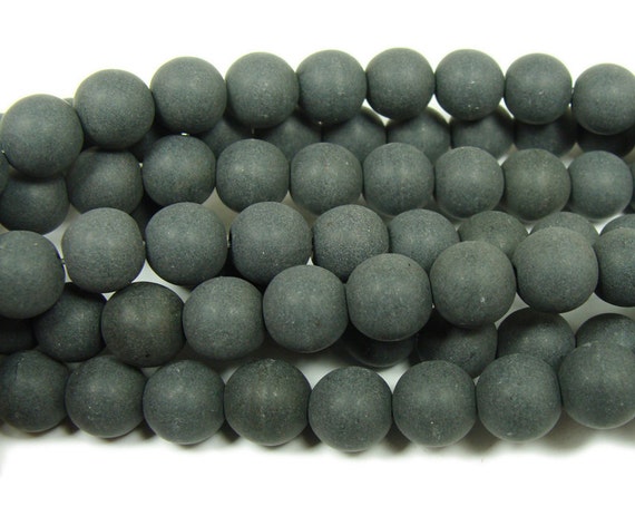 Black Howlite Matte Round Gemstone Beads