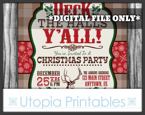 Country Christmas Party Invitations 5