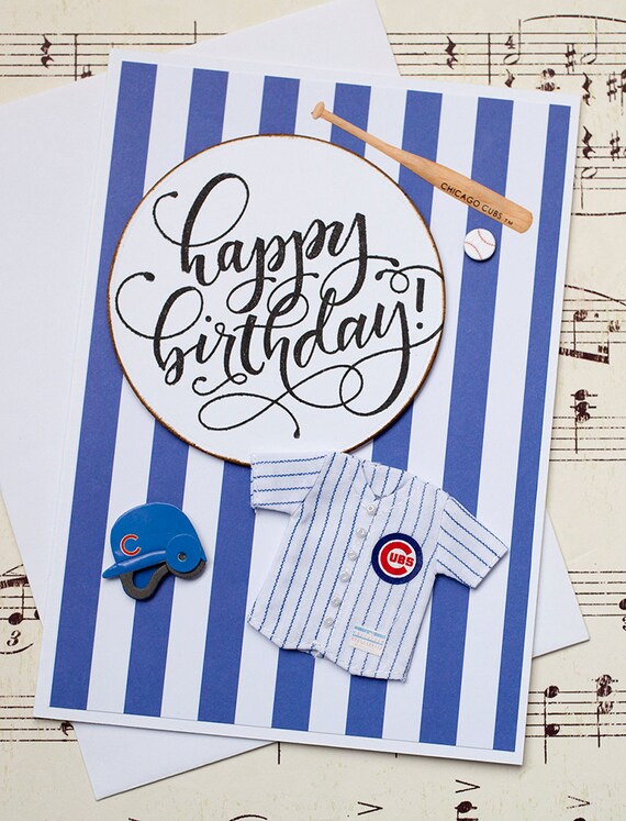 Handmade Cubs Birthday Card Chicago Cubs Birthday Card