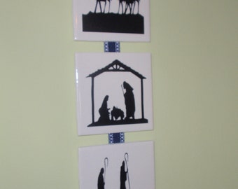 Nativity vinyl decal - small nativity set - VINYL ONLY