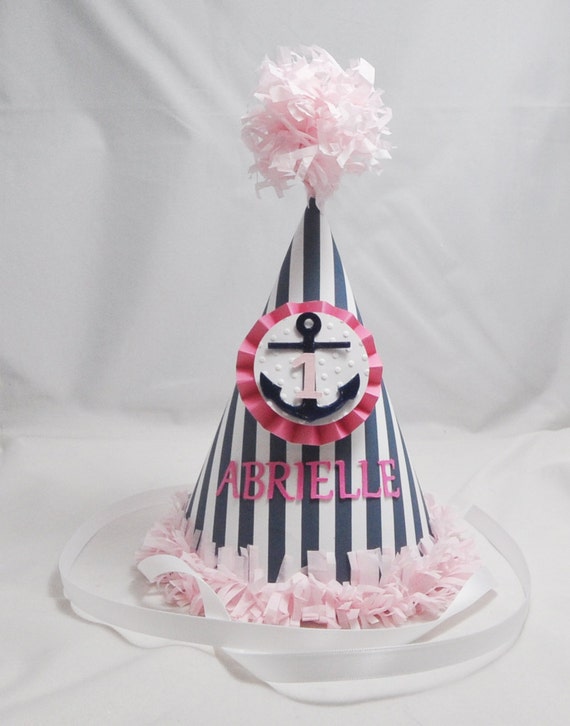 Girl Nautical 1st Birthday Party Hat- Personalized Il_570xn