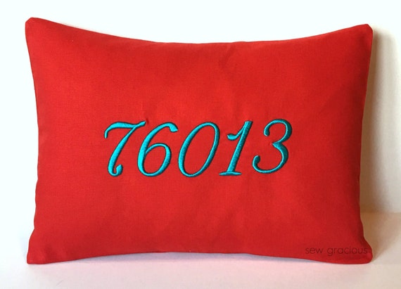 pillow code gst cover Zip Cover. Embroidered Home Throw Town Pillow Monogram Code