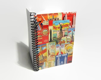 New York City Blank Sketchbook, A6 Cute Pocket Travel Notebook, Spiral Bound Writing Journal Diary, New York Gifts, Gifts Under 15