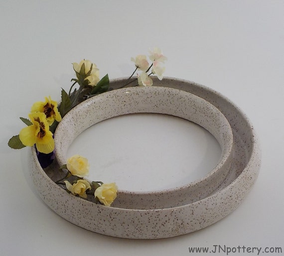 Stoneware Ring Vase Wheel Thrown Ceramic Pansy Ring Home