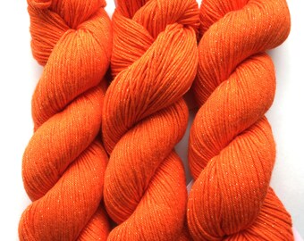 Orange cotton yarn - destash - cotton yarn - Free shipping