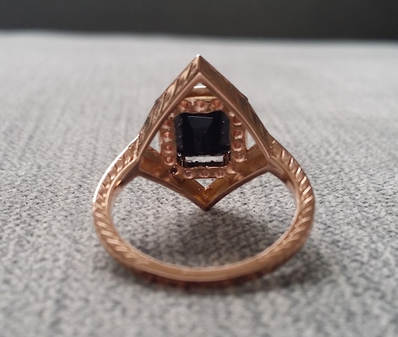 black onyx engagement ring sets