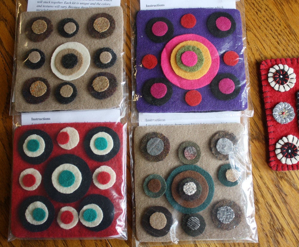 Precut Wool Kit SQUARE Wool Penny Mug Rug