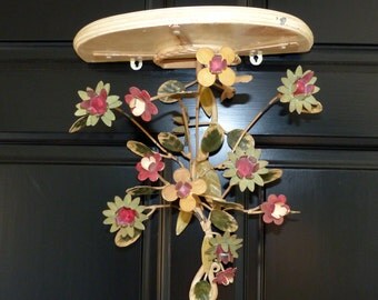 Vintage Toleware Shelf Tole Flowers