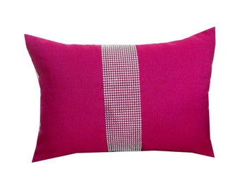 Fuchsia lumbar pillows, Fuchsia Bedrom Pillows, Throw pillows 12x16, gift pillow, Couch Pillows, Designer Pillows