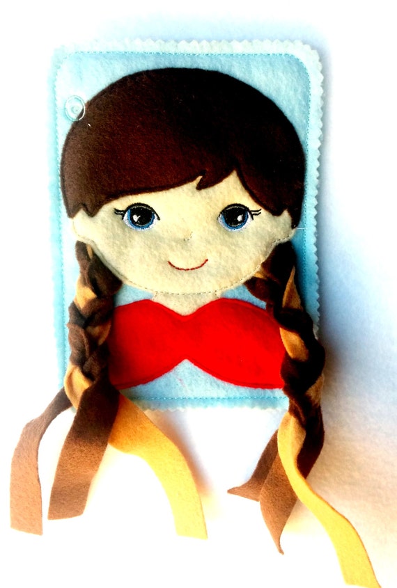 Felt quiet book - Toddler quiet book - Quiet book page - Toddler busy book - Busy book page - Felt busy book - Hair braiding page #QB38 Il_570xn