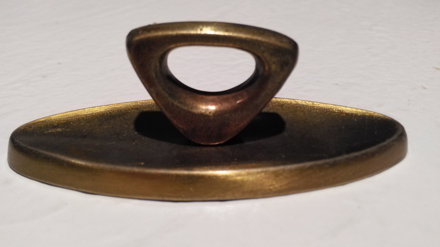 Mid Century KNOB & PLATE Keeler Brass Drawer PullMCM Brass