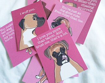 Boxer Valentine Cards - Mini Eco-friendly Set of 8