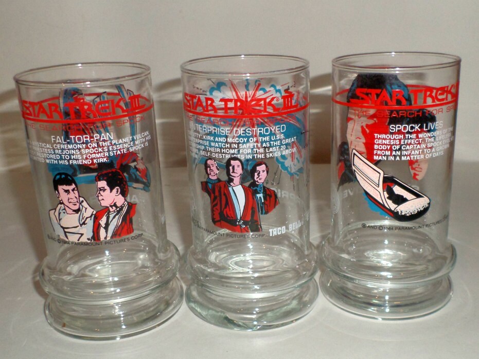 Vintage Star Trek III Glasses Taco Bell Glasses by carriesattic