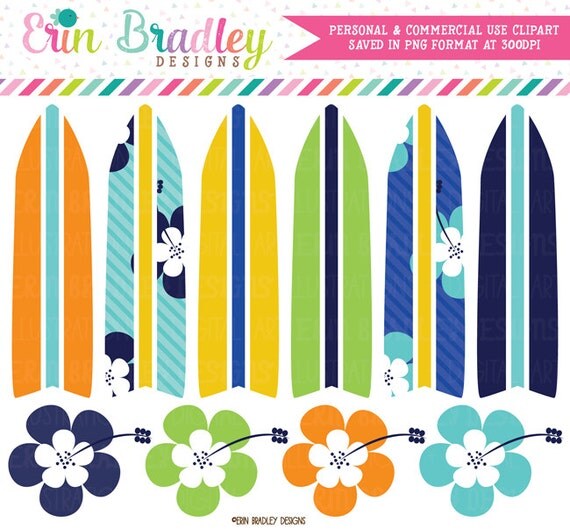 Boys Surfboard Clipart, Summer Clipart, Vacation Clip Art, Beach Clip Art, Personal & Commercial Use OK Il_570xn