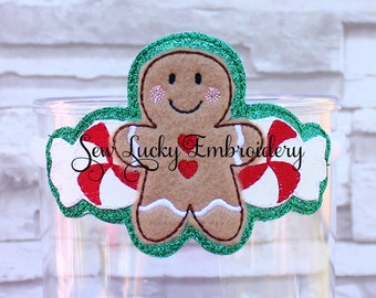 Headband Slider - child - dress up play- Christmas gingerbread man peppermint