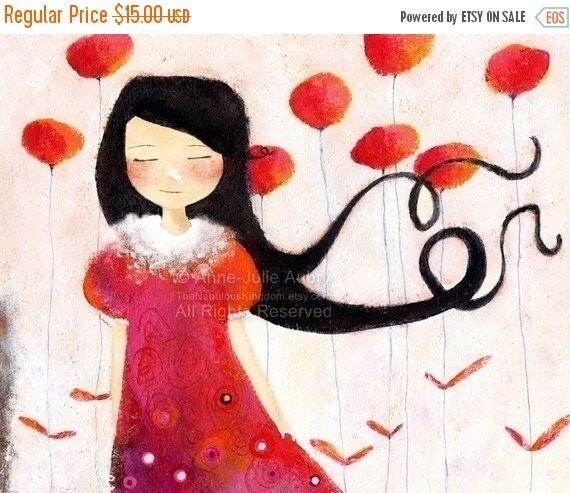 Print Sale 30% Off Girl at Poppies open by TheNebulousKingdom
