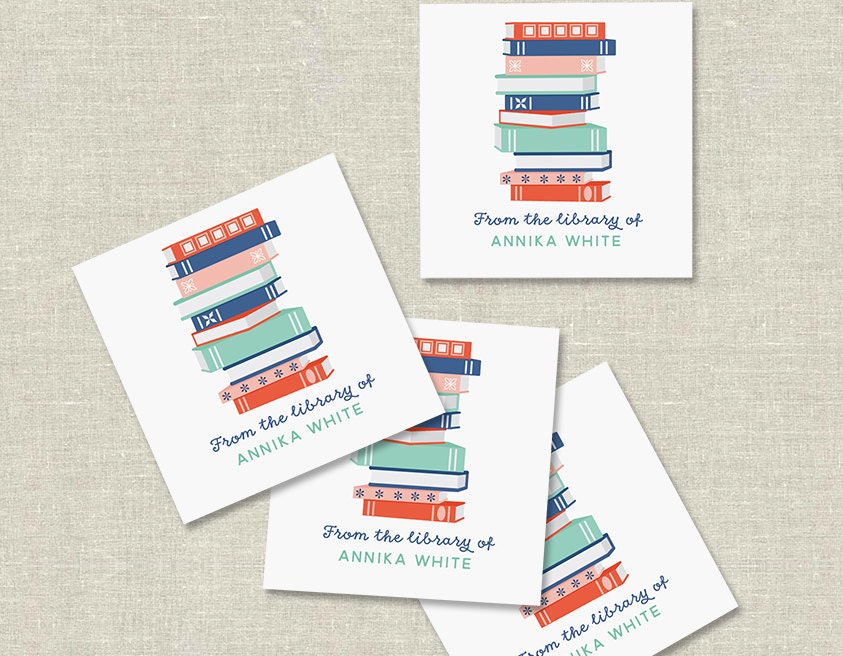 personalized bookplates custom bookplate stickers set of 20