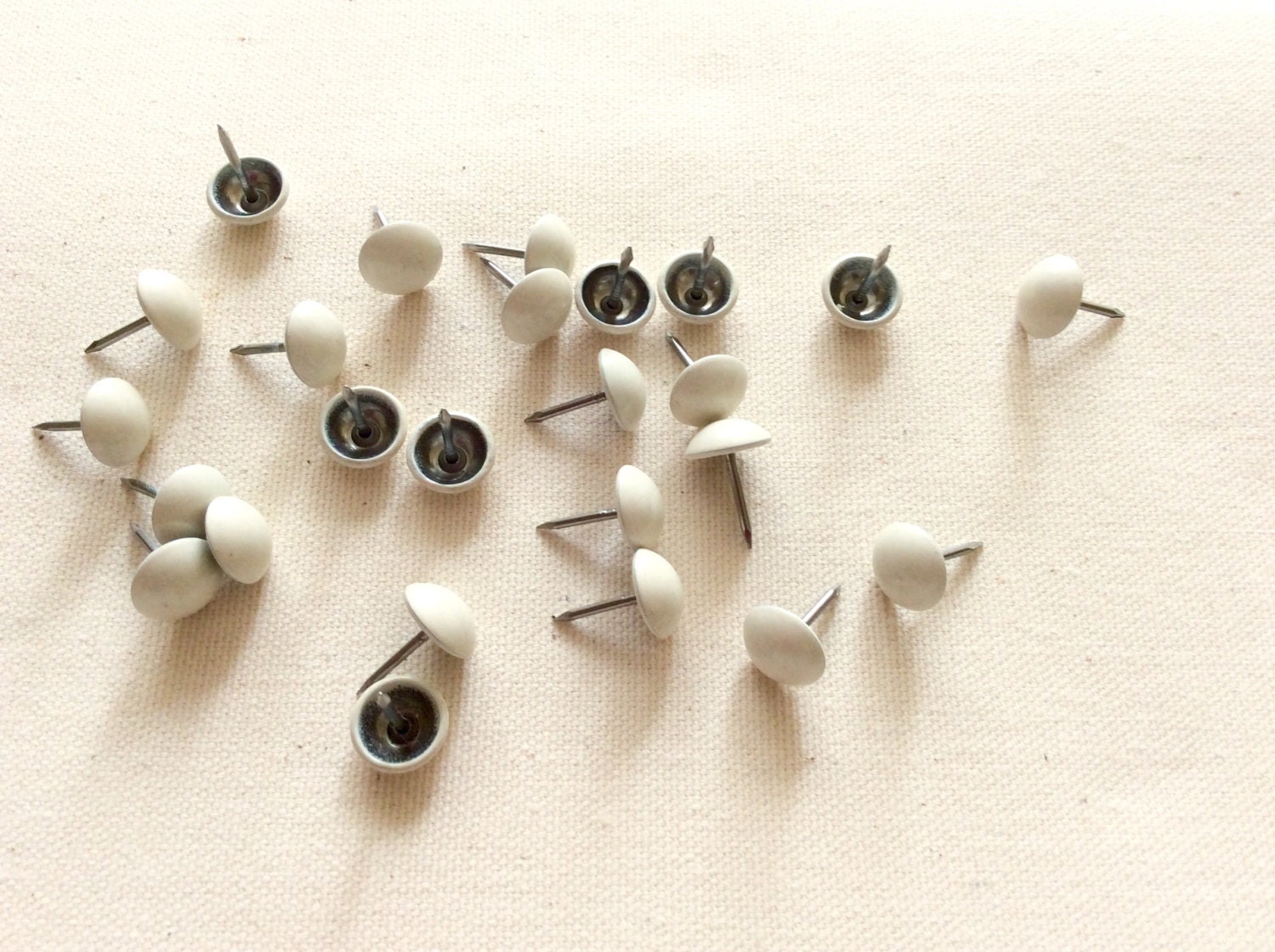 Ivory/Oyster White Upholstery Nails Tacks / Round High Dome