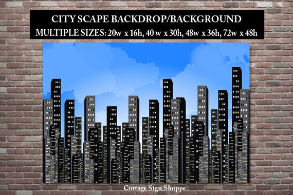 Cityscape Backdrop City Skyline Birthdaybackdrop City