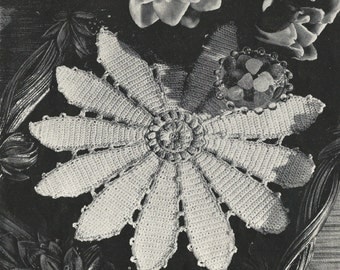 Pond Lily Doily Crochet PATTERN from a Star Book # 64 Pond Lily doily pattern # 6407 changed to a PDF instant download about 6 to 10 inches
