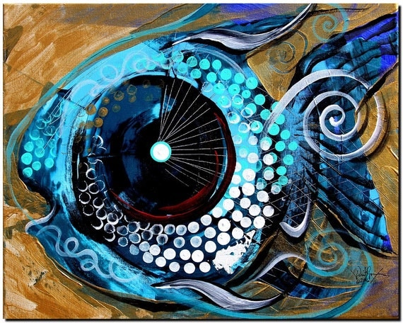 Fish Like An Egyptian Awesome Abstract Fish Art by 17easels