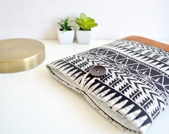 MacBook Cover Laptop Sleeve 15.6" Laptop Case 15 inch Computer Cover Vegan Suede Laptop Case - Aztec and Faux Leather Suede