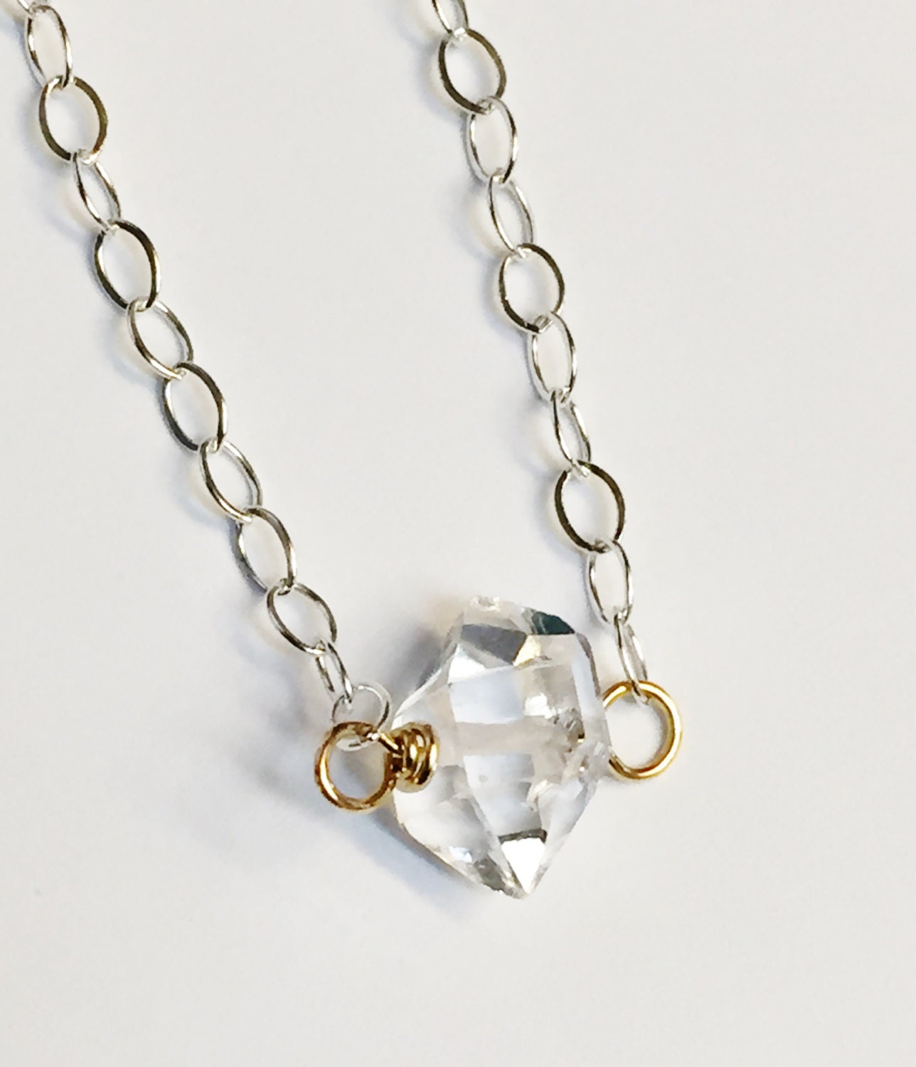 Herkimer Necklace Herkimer Diamond Necklace Two Tone