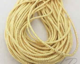 Yellow-silver metallic Elastic ..For Stationary, Accessories, Jewelry, Stationary 5Yards 2mm Thickness