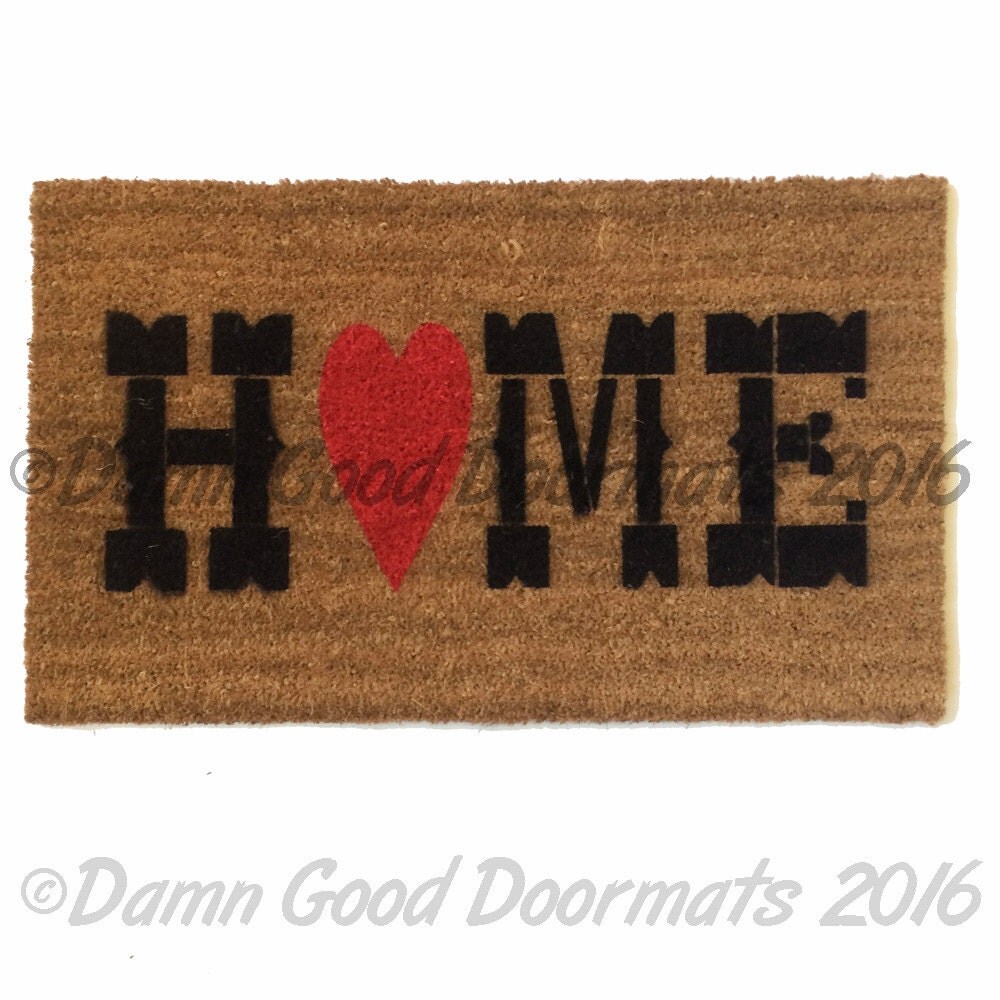 Country home heart doormat by DamnGoodDoormats on Etsy