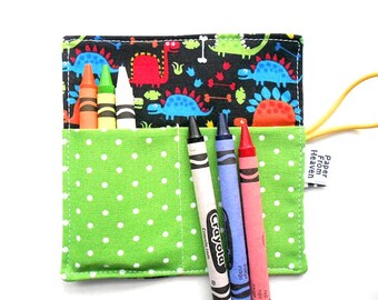 Crayon Roll Happy Camper Fox 24 crayons by paperfromheaven