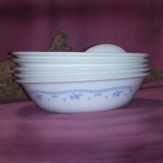 Set of 5 Corelle Morning Blue Fruit Bowls / Corning Corelle