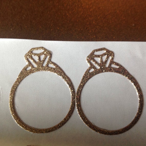Gold Bling Bling Ring Stickers 20 pc Bridal Shower Stickers