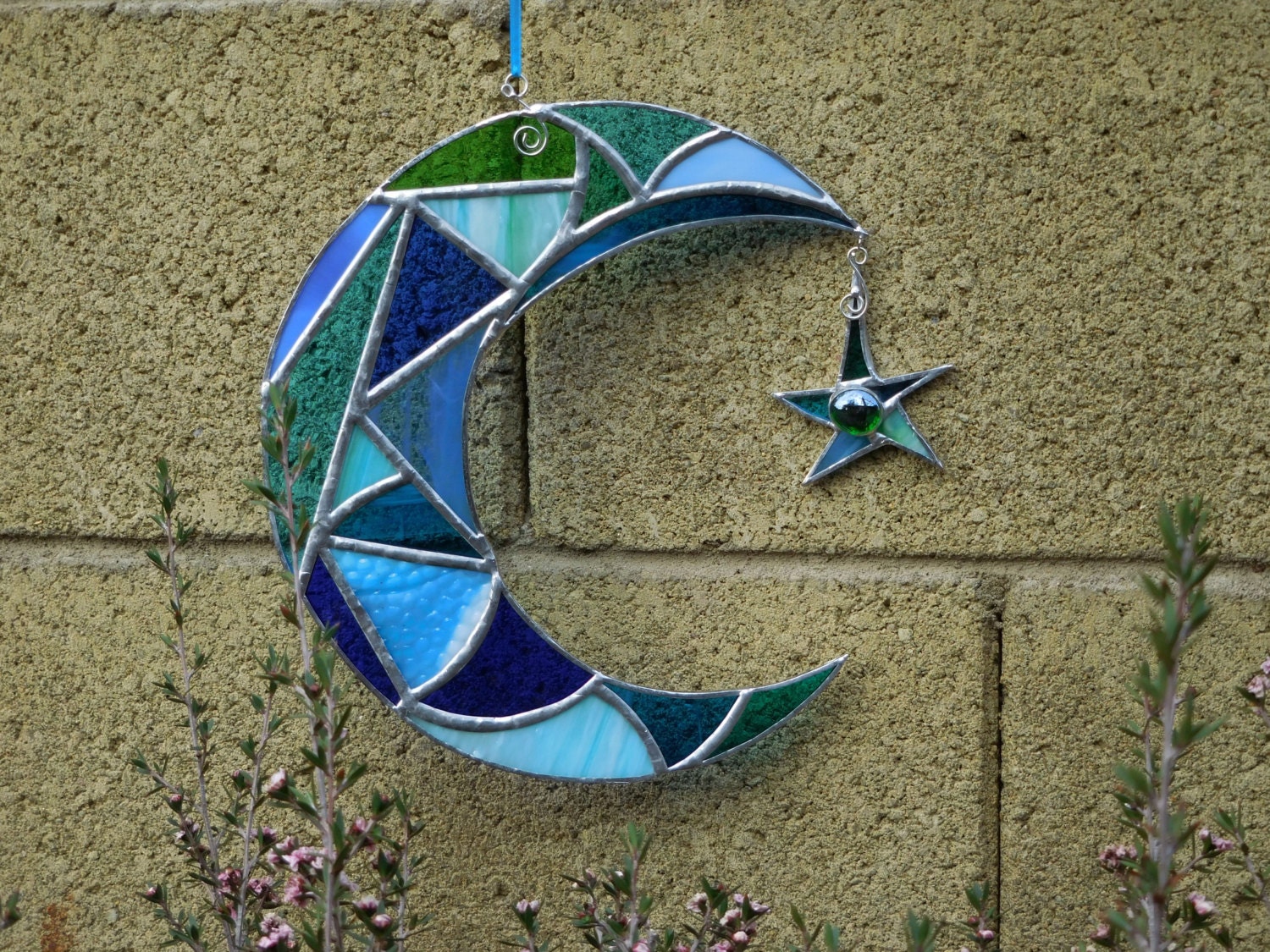 Stained Glass Moon and Star