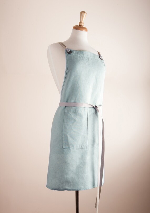 Linen Apron Full Apron. 100% medium weight by LinenAndTailor