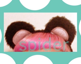 Panda Bear Ears Headband Black Faur Fur Stuffed Ears No Bows Headbands Costume Halloween Cosplay Anime Head Band Kawaii