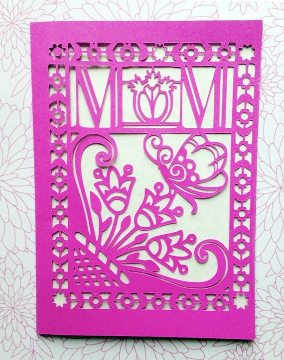 Download Papercut Mother's Day card/silhouette flower by cwagenblass9