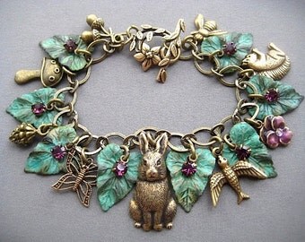 Rabbit Charm Bracelet - Rabbit Bracelet - Rabbit Jewelry - Bunny Bracelet - Woodland Jewelry - Bunny Jewelry - Animal Jewelry - Bunnies