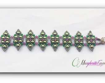 Opal Suede Bracelet tutorial, How to make bracelet using seed beads, crystals and pearls.