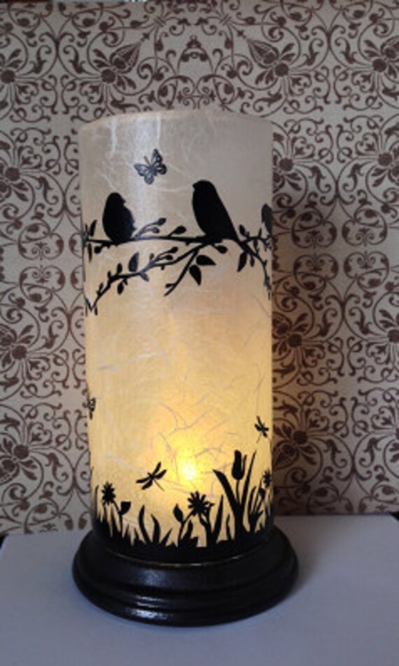 Birds Candle Holder/Light/Lamp by takeittoheart on Etsy