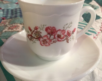 Vintage Tea Cup Set, 2 Pieces Florentine Made in France #3485