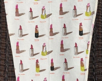 SALE : Heather Ross Munki Munki PJ sleeve panel Flannel Lipsticks