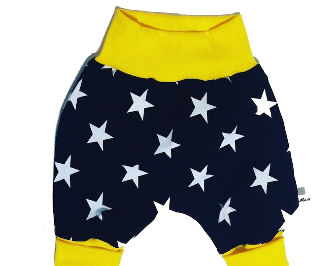 Baby kids toddler girl boy clothing harem pants baggy pants sweat pants YELLOW. Size preemie - 3 y