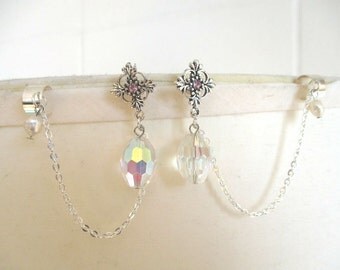 Elven Ear cuffs - Set of 2 Bridal Elven Ear cuffs - Fresh Water Pearls