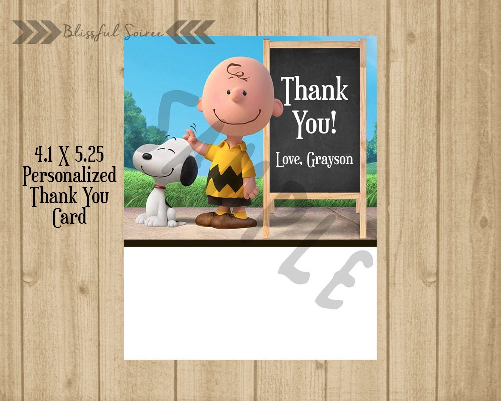 Peanuts Thank You Card Peanuts Movie Birthday Thank You