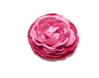 Jumbo FUCHSIA PINK Ranunculus - 4 Inches - Artificial Flower, Silk Flower, Wedding Flowers