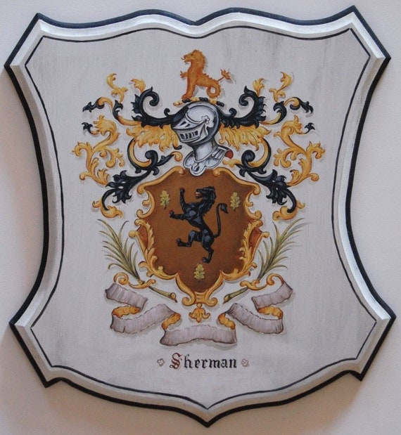 Family Crest Shields Coat of Arms Wooden Plaques Old World